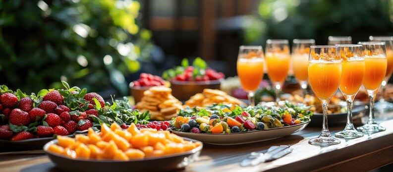 [freepicdownloader.com]-table-spread-with-variety-fresh-fruits-pastries-glasses-orange-juice-medium.jpg